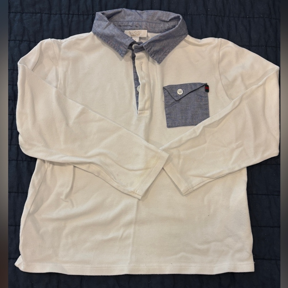Kids White and Blue Polo Shirt